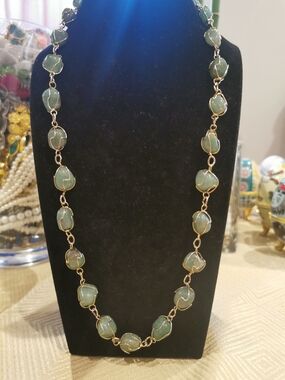 Vintage Caged Green Aventurine Necklace